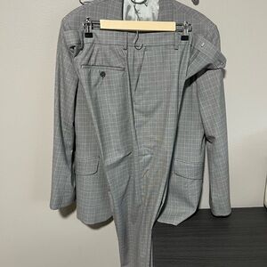 Express Gray Plaid Suit Set